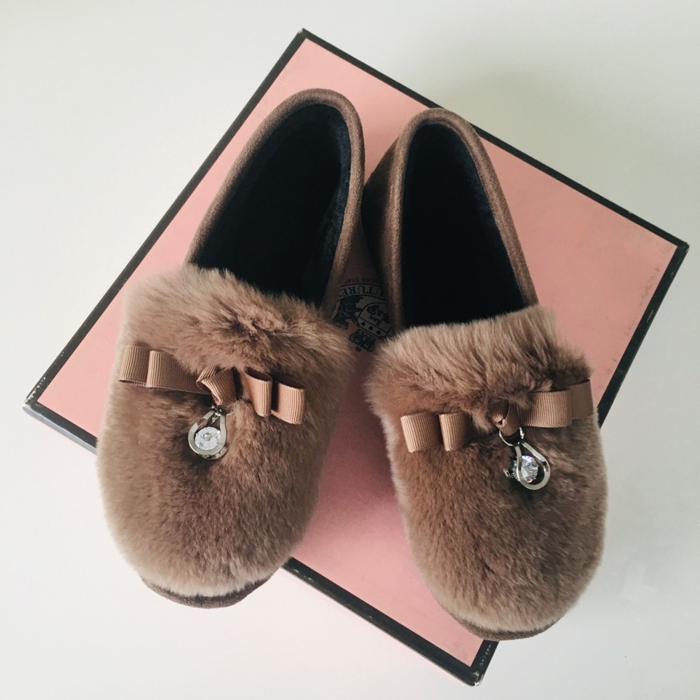 FASHION GLAMOUR Suede Sheepskin Fur Loafers 6,5